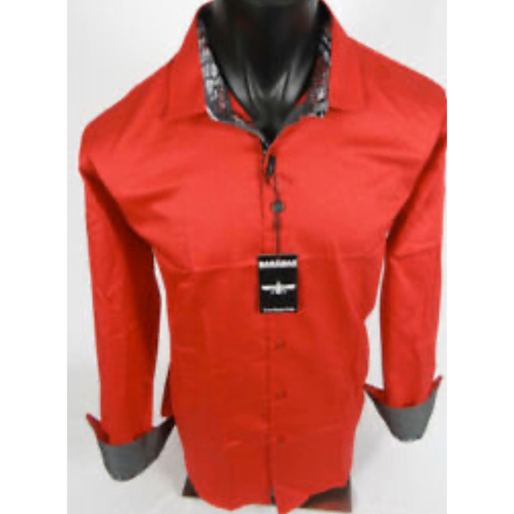 BARABAS RED Button down Casual Shirt . Brand new